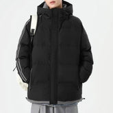 Cikers Sports 外厂采购 Black / M Customized Men's Winter Hooded Striped Warm Cotton Jacket-YG9789