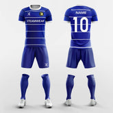 Cikers Sports 非黑五 Blue / S Simple - Contrast Striped Soccer Kits Short Sleeve