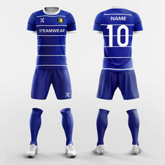 Cikers Sports 非黑五 Blue / S Simple - Contrast Striped Soccer Kits Short Sleeve