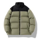 Cikers Sports 外厂采购 Green / M Custom Unisex Winter Colorblock Puffer Cotton Coat- LC2358