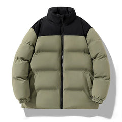 Cikers Sports 外厂采购 Green / M Custom Unisex Winter Colorblock Puffer Cotton Coat- LC2358