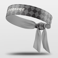 Cikers Sports 非黑五 Grey / Free Checkerboard - Customized Sports Sweat-Wicking Tie Headband