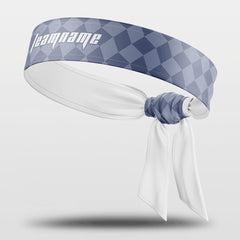 Cikers Sports 非黑五 Navy / Free Checkerboard - Customized Sports Sweat-Wicking Tie Headband