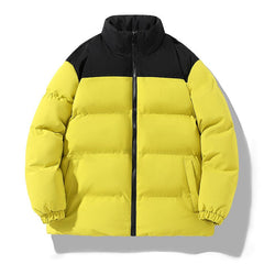 Cikers Sports 外厂采购 Yellow / M Custom Unisex Winter Colorblock Puffer Cotton Coat- LC2358