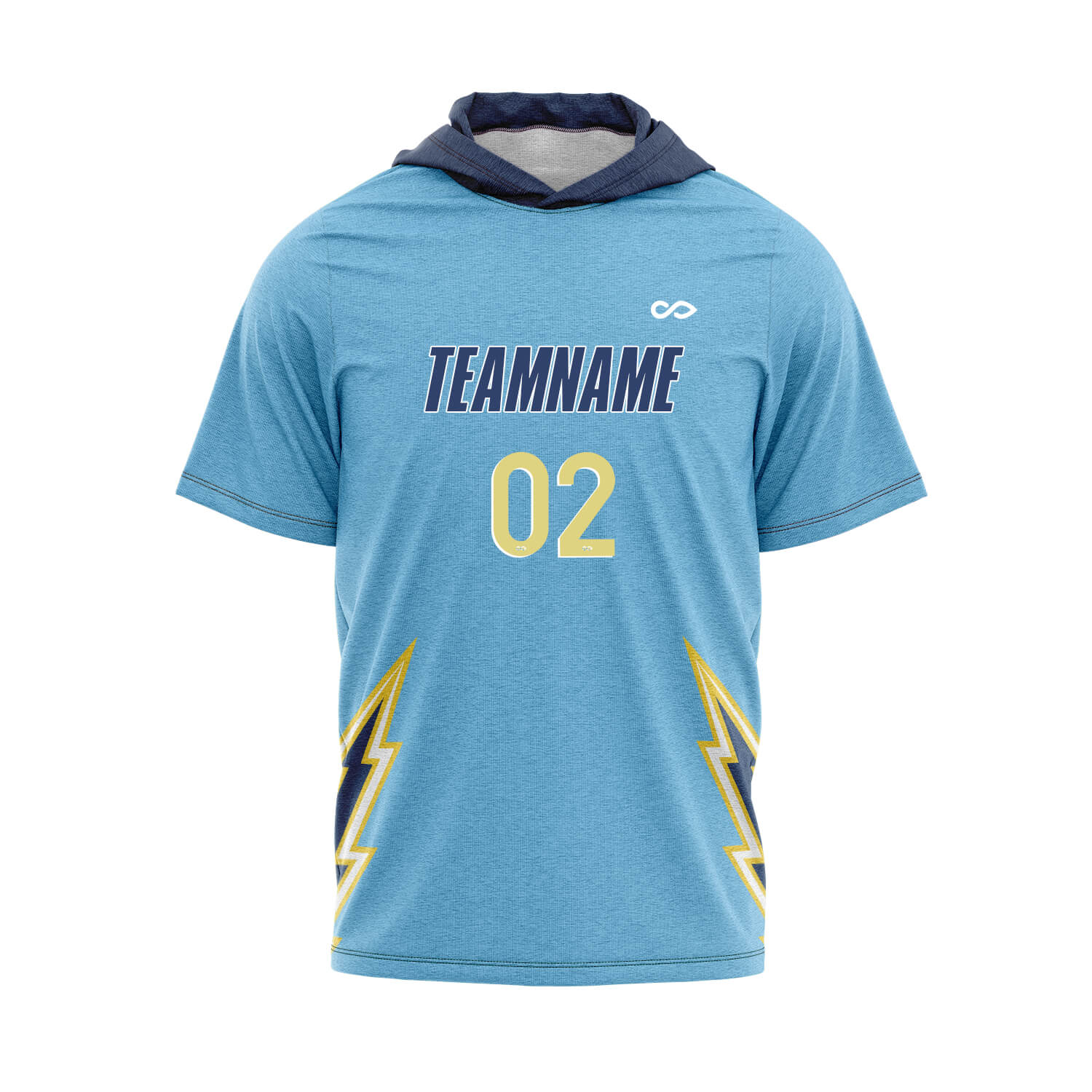 Cikers Sports Basketball Hoodies Blue / S Blue Lightning - Customized Short Sleeve Hoodie Pullover