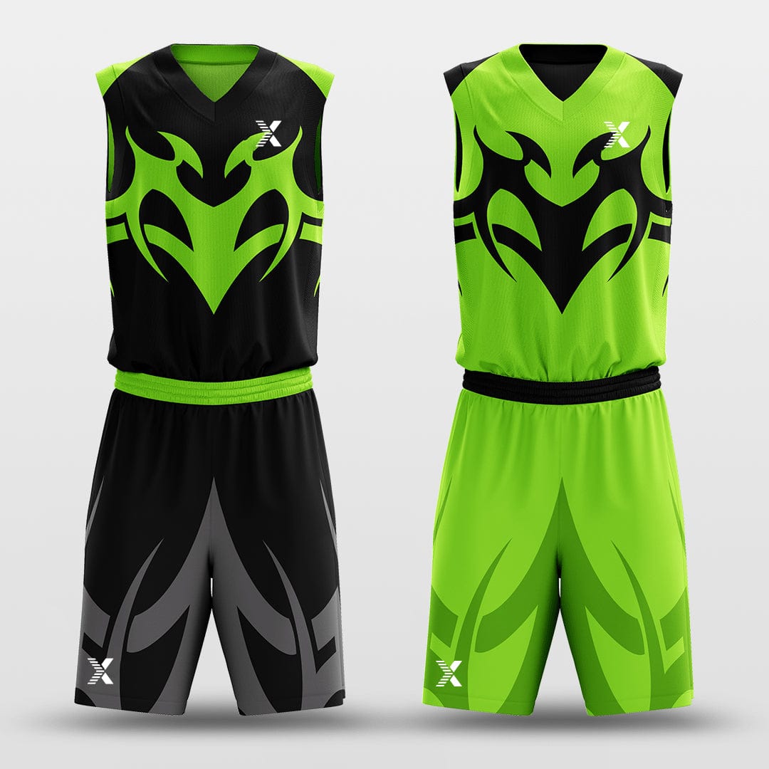 Cikers Sports Basketball Jersey Black&Green / S Baron - Customized Reversible Sublimated Basketball Set