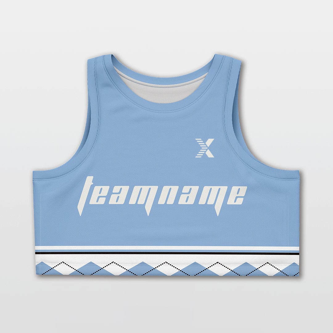 Cikers Sports Basketball Jersey Blue / S Carolina Blue - Customized Women's Loose Sleveless Workout Crop Tops