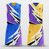 Cikers Sports Basketball Jersey Blue&Yellow / S Windstorm - Customized Reversible Sublimated Basketball Set