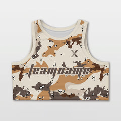 Cikers Sports Basketball Jersey Brown / S Desert - Customized Women's Loose Sleeveless Workout Crop Tops