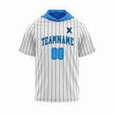 Cikers Sports Basketball Jersey Ocean White - Customized Short Sleeve Hoodie Pullover Striped