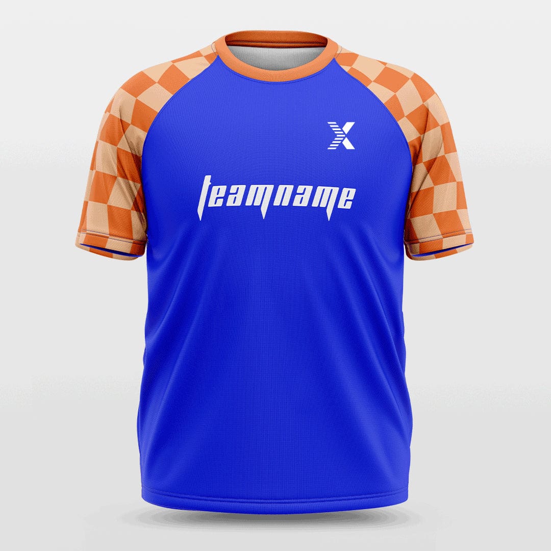 Cikers Sports Basketball Jersey Orage / S Checkerboard - Customized Baggy Shoulder Short Sleeve Jersey