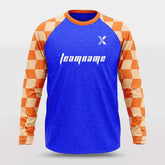 Cikers Sports Basketball Jersey Orange / S Checkerboard - Customized Baggy Long Sleeve Shooting Jersey