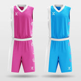 Cikers Sports Basketball Jersey Pink&Blue / S Tai Chi - Customized Reversible Sublimated Basketball Set