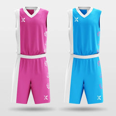 Cikers Sports Basketball Jersey Pink&Blue / S Tai Chi - Customized Reversible Sublimated Basketball Set