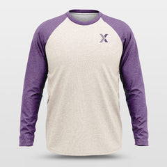 Cikers Sports Basketball Shirts Basic Purple - Customized Baggy Long Sleeve Shooting Jersey