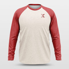 Cikers Sports Basketball Shirts Basic Red - Customized Baggy Long Sleeve Shooting Jersey