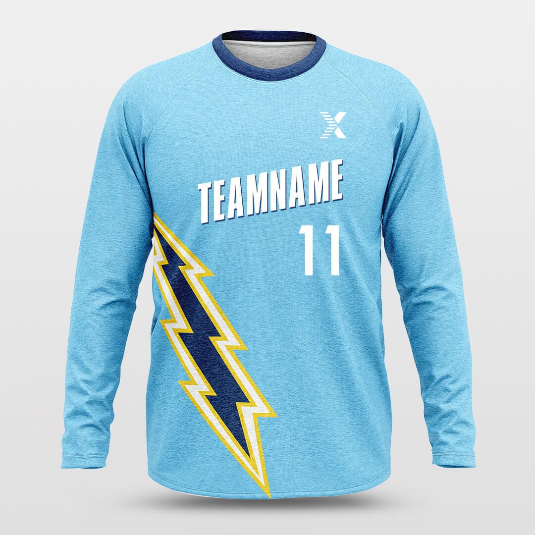 Cikers Sports Basketball Shirts Blue / S Blue Lightning - Customized Baggy Long Sleeve Shooting Jersey