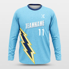 Cikers Sports Basketball Shirts Blue / S Blue Lightning - Customized Baggy Long Sleeve Shooting Jersey