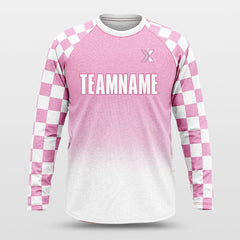 Cikers Sports Basketball Shirts Neon Checkerboard - Customized Baggy Long Sleeve Shooting Jersey