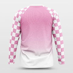 Cikers Sports Basketball Shirts Neon Checkerboard - Customized Baggy Long Sleeve Shooting Jersey