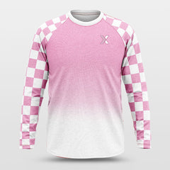 Cikers Sports Basketball Shirts Neon Checkerboard - Customized Baggy Long Sleeve Shooting Jersey