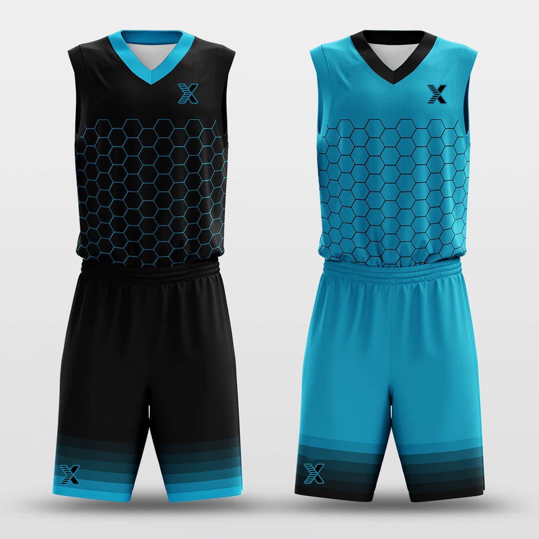 Cikers Sports Basketball Uniforms Bee Net - Custom Reversible Sublimated Basketball Jersey Set