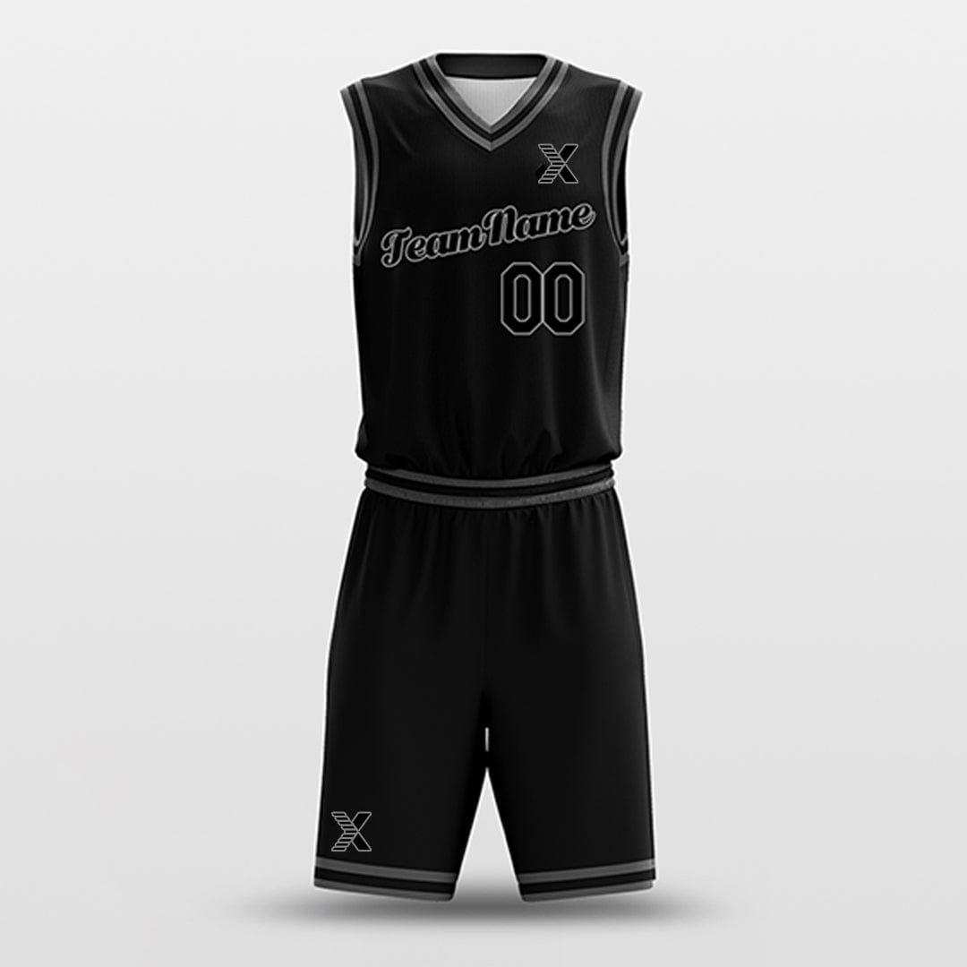 Cikers Sports Basketball Uniforms Black Gray - Custom Basketball Jersey Design for Team