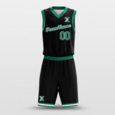 Cikers Sports Basketball Uniforms Black Green - Custom Basketball Jersey Design for Team