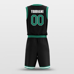 Cikers Sports Basketball Uniforms Black Green - Custom Basketball Jersey Design for Team