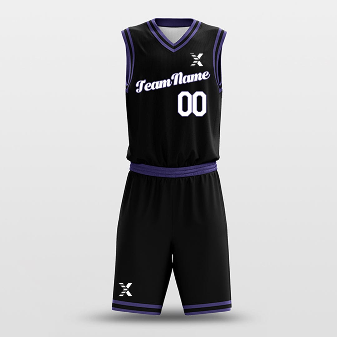 Cikers Sports Basketball Uniforms Black Purple - Custom Basketball Jersey Design for Team