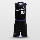 Cikers Sports Basketball Uniforms Black Purple - Custom Basketball Jersey Design for Team