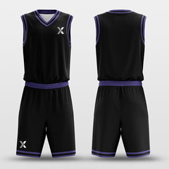 Cikers Sports Basketball Uniforms Black Purple - Custom Basketball Jersey Design for Team