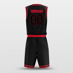 Cikers Sports Basketball Uniforms Black Red - Customized Basketball Jersey Set Design