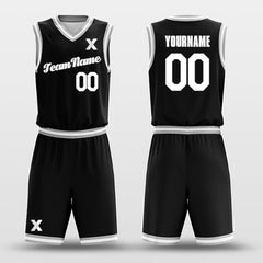 Cikers Sports Basketball Uniforms Black White - Custom Basketball Jersey Design for Team