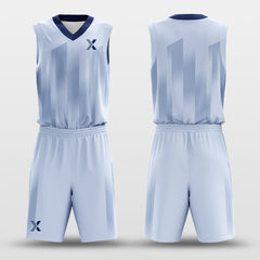 Cikers Sports Basketball Uniforms Blue Ladder - Customized Basketball Jersey Design Striped