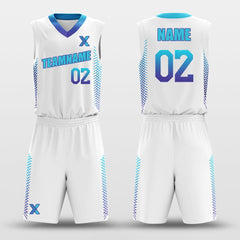 Cikers Sports Basketball Uniforms Braid White - Customized Basketball Jersey Set Design