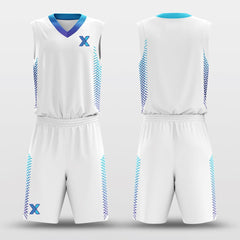 Cikers Sports Basketball Uniforms Braid White - Customized Basketball Jersey Set Design