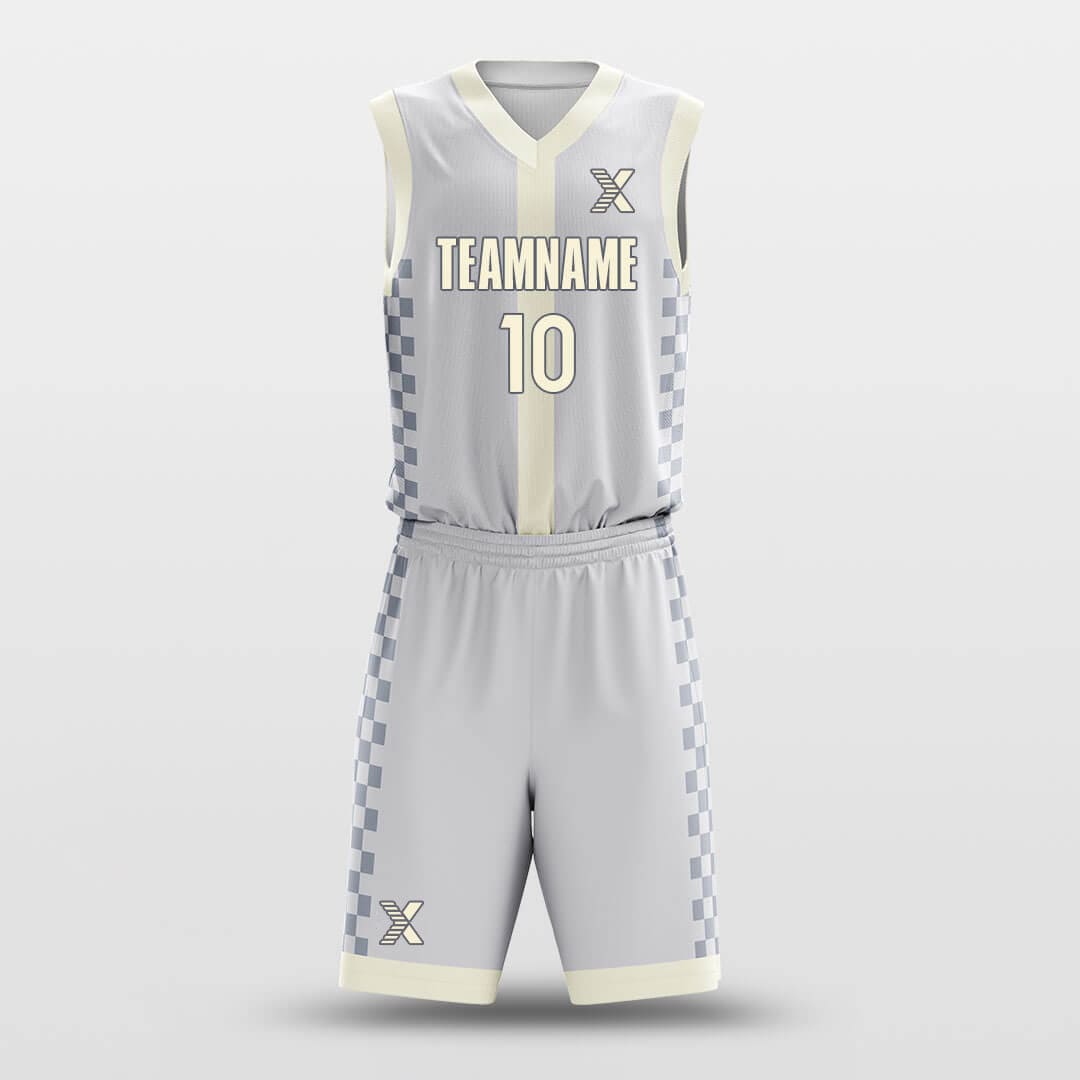 Cikers Sports Basketball Uniforms Checkerboard Blue - Customized Basketball Jersey Set Sublimated BK160123S