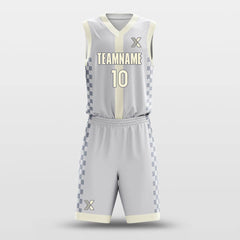 Cikers Sports Basketball Uniforms Checkerboard Blue - Customized Basketball Jersey Set Sublimated BK160123S