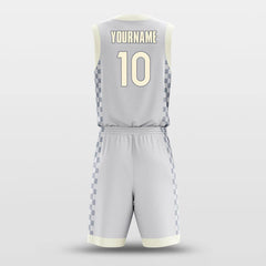 Cikers Sports Basketball Uniforms Checkerboard Blue - Customized Basketball Jersey Set Sublimated BK160123S