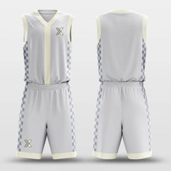 Cikers Sports Basketball Uniforms Checkerboard Blue - Customized Basketball Jersey Set Sublimated BK160123S