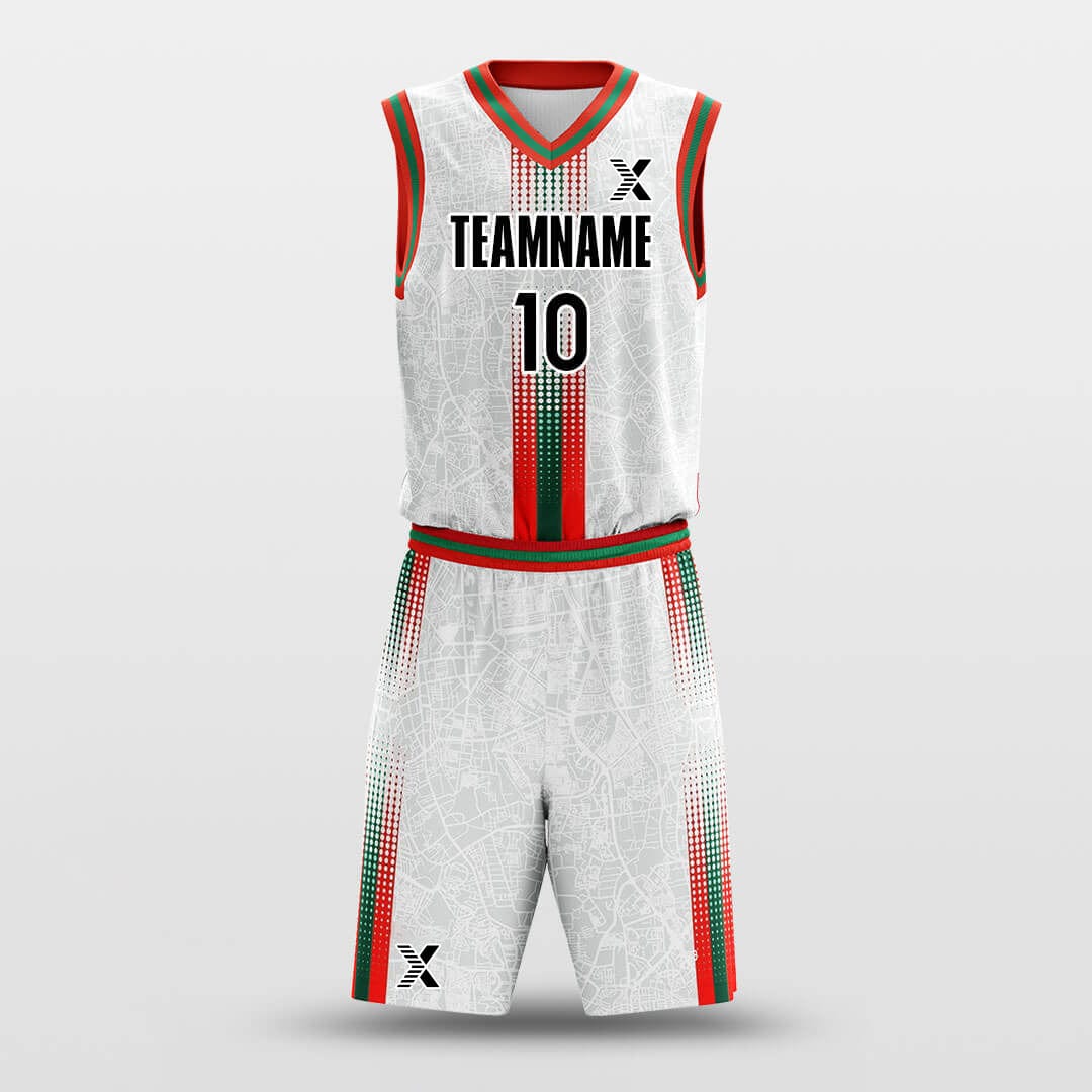 Cikers Sports Basketball Uniforms Christmas Map - Customized Basketball Jersey Set Design