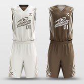 Cikers Sports Basketball Uniforms Coffee - Customized Reversible Sublimated Basketball Uniforms