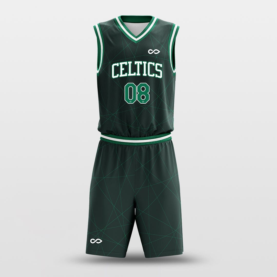 Cikers Sports Basketball Uniforms Dark Green / S Spider - Custom Sublimated Basketball Uniform Set Dark Green