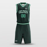 Cikers Sports Basketball Uniforms Dark Green / S Spider - Custom Sublimated Basketball Uniform Set Dark Green