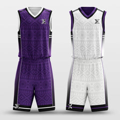 Cikers Sports Basketball Uniforms Geometric Patterns - Customized Reversible Basketball Jersey Set Design