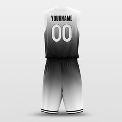 Cikers Sports Basketball Uniforms Gradient Black White - Customized Basketball Jersey Design