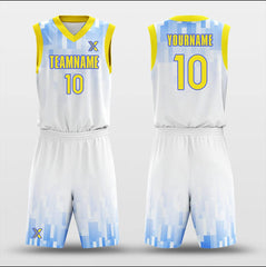 Cikers Sports Basketball Uniforms Gradient blocks - Customized Basketball Jersey Set Sublimated
