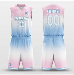 Cikers Sports Basketball Uniforms Gradient Blue Powder - Customized Basketball Jersey Design