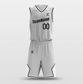 Cikers Sports Basketball Uniforms Gray White - Custom Basketball Jersey Design for Team